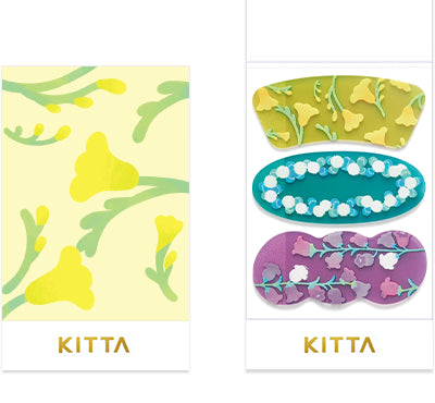 King Jim Kitta Washi Masking Tape - Clear Type - Flower Pieces